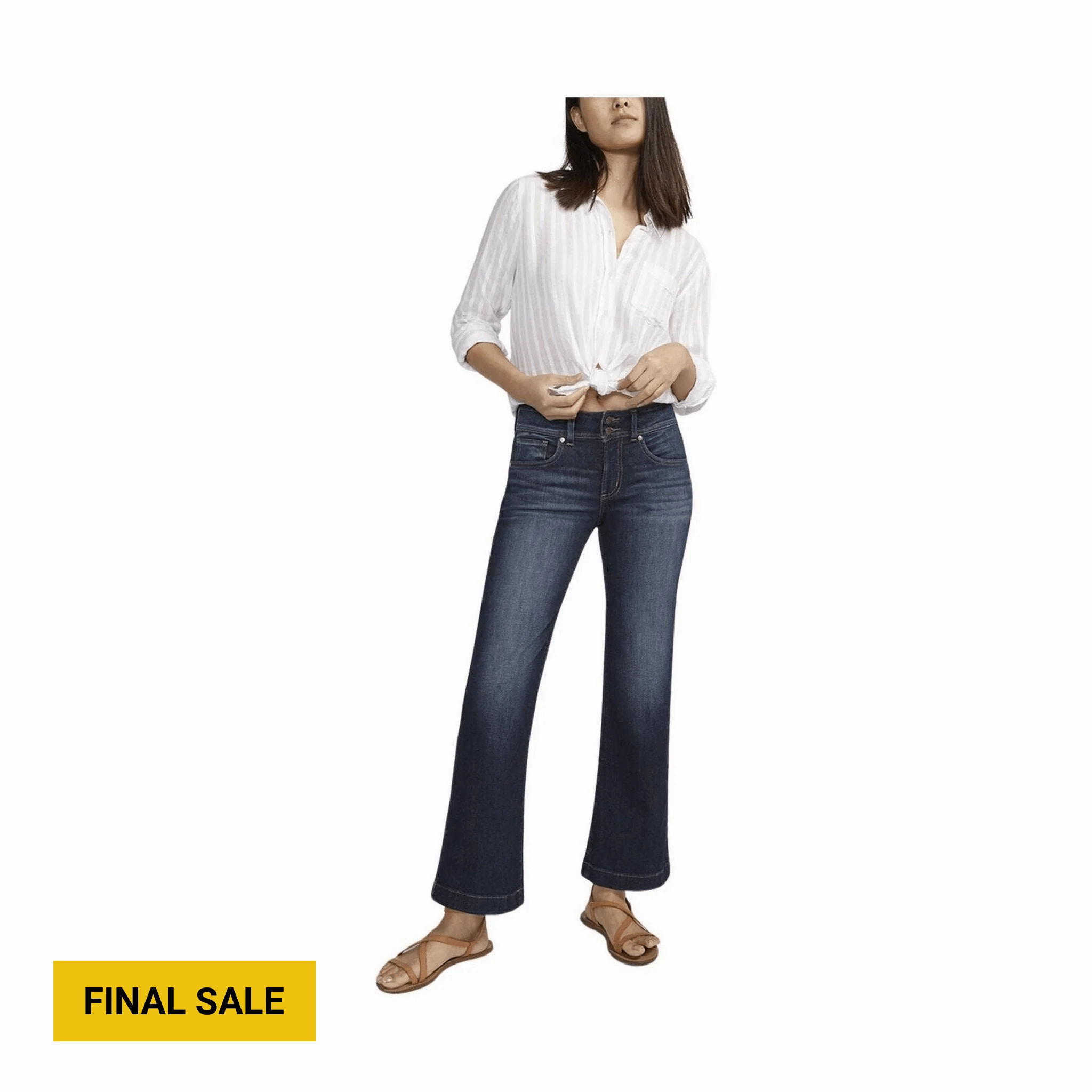 Silver Jeans Women's Suki Mid Rise Trouser Jeans - Indigo Earthy Soft Sophisticated Look