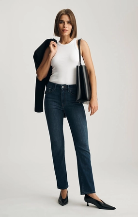 school wear Loose Textured Travel Outfit KENDRA STRAIGHT LEG IN INDIGO SUPERSOFT