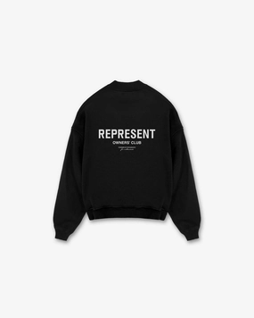 Represent Owners Club Sweater - Black Clean Finish Layered Knit Design