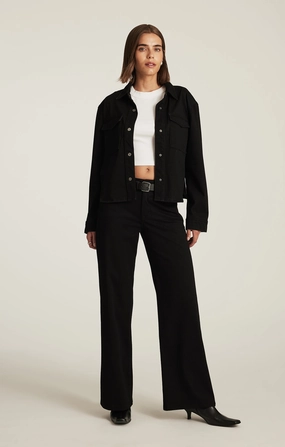 Day To Day Stylish Casual Evening Stroll SABRINA WIDE LEG IN BLACK MOVE