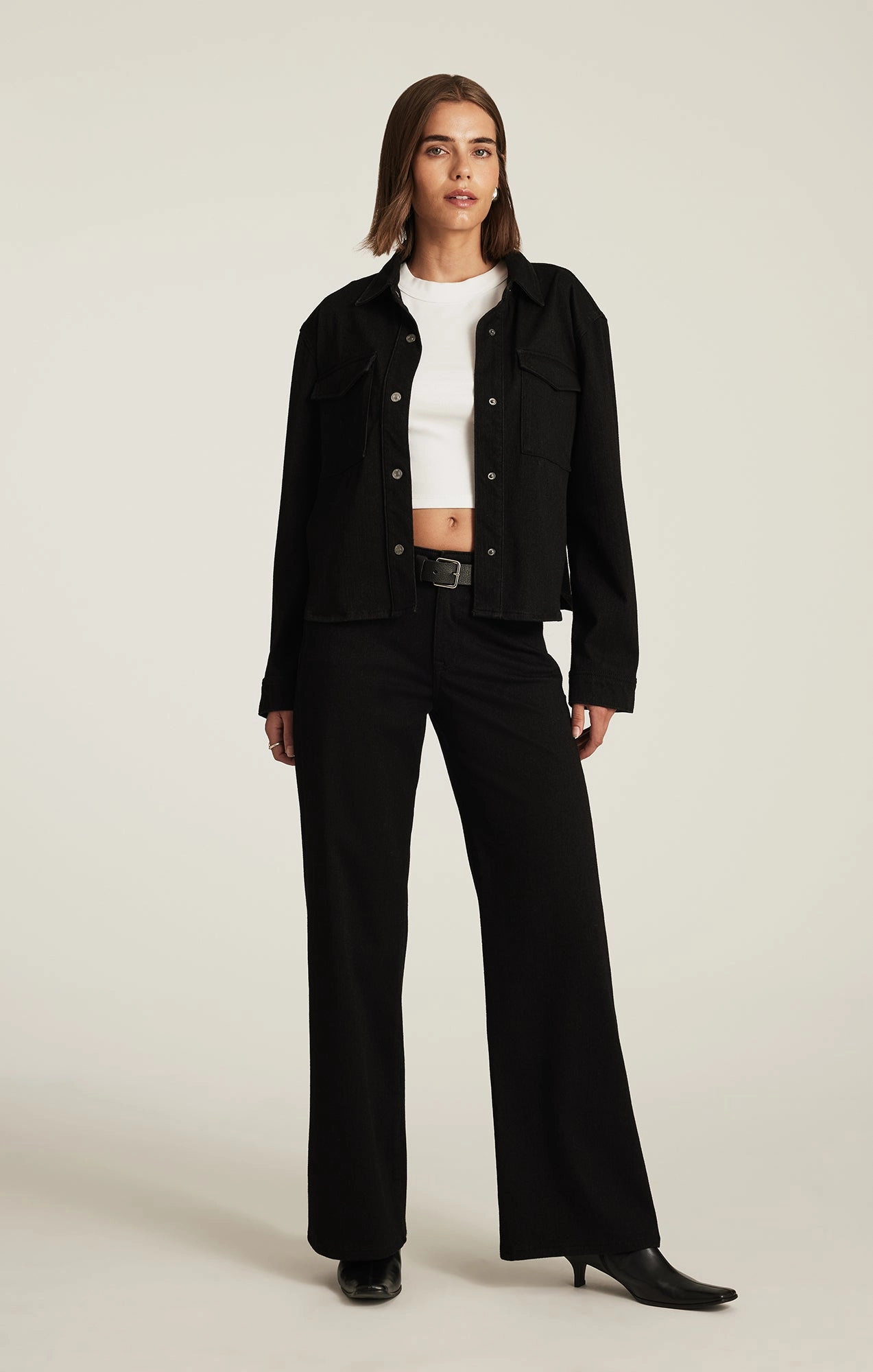 Day To Day Stylish Casual Evening Stroll SABRINA WIDE LEG IN BLACK MOVE