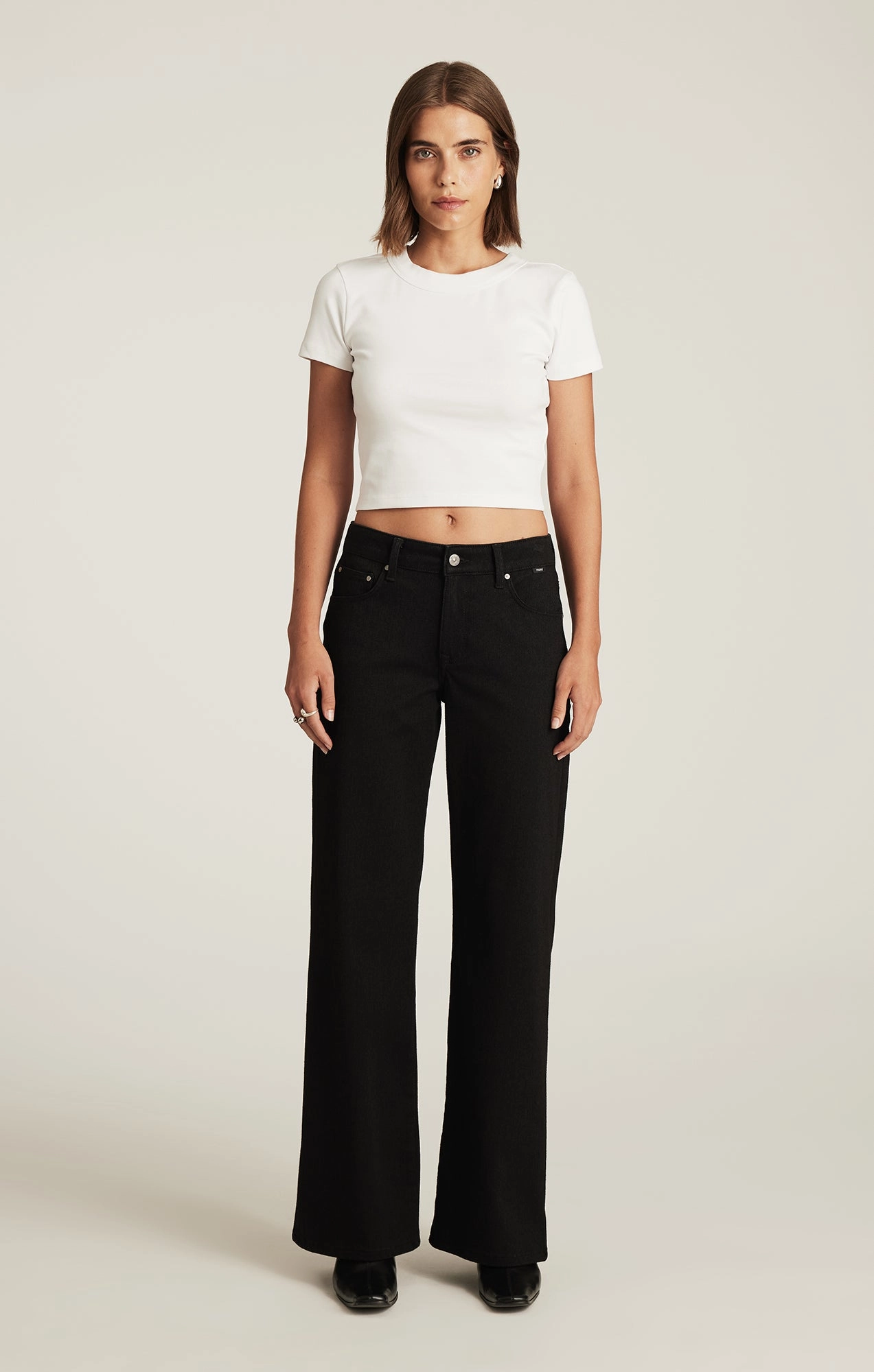 Work Ready Lightweight Textured SABRINA WIDE LEG IN BLACK MOVE