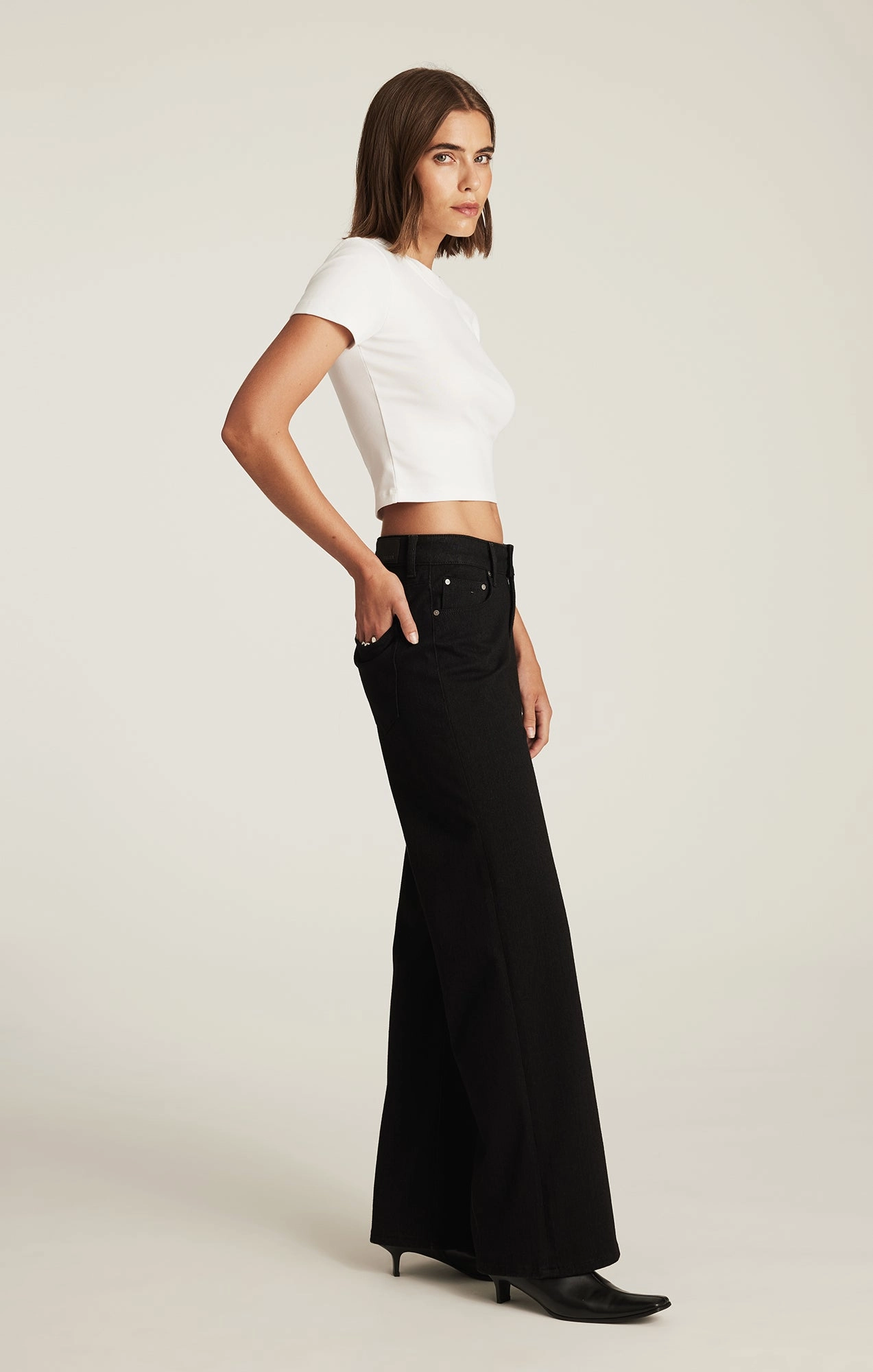 Street Fashion Parent Style SABRINA WIDE LEG IN BLACK MOVE