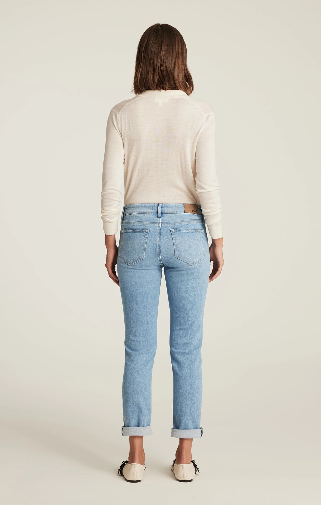 EMMA SLIM BOYFRIEND IN LIGHT BRUSHED FLEX BLUE Trendy Look Autumn Days Family Style Eco Friendly