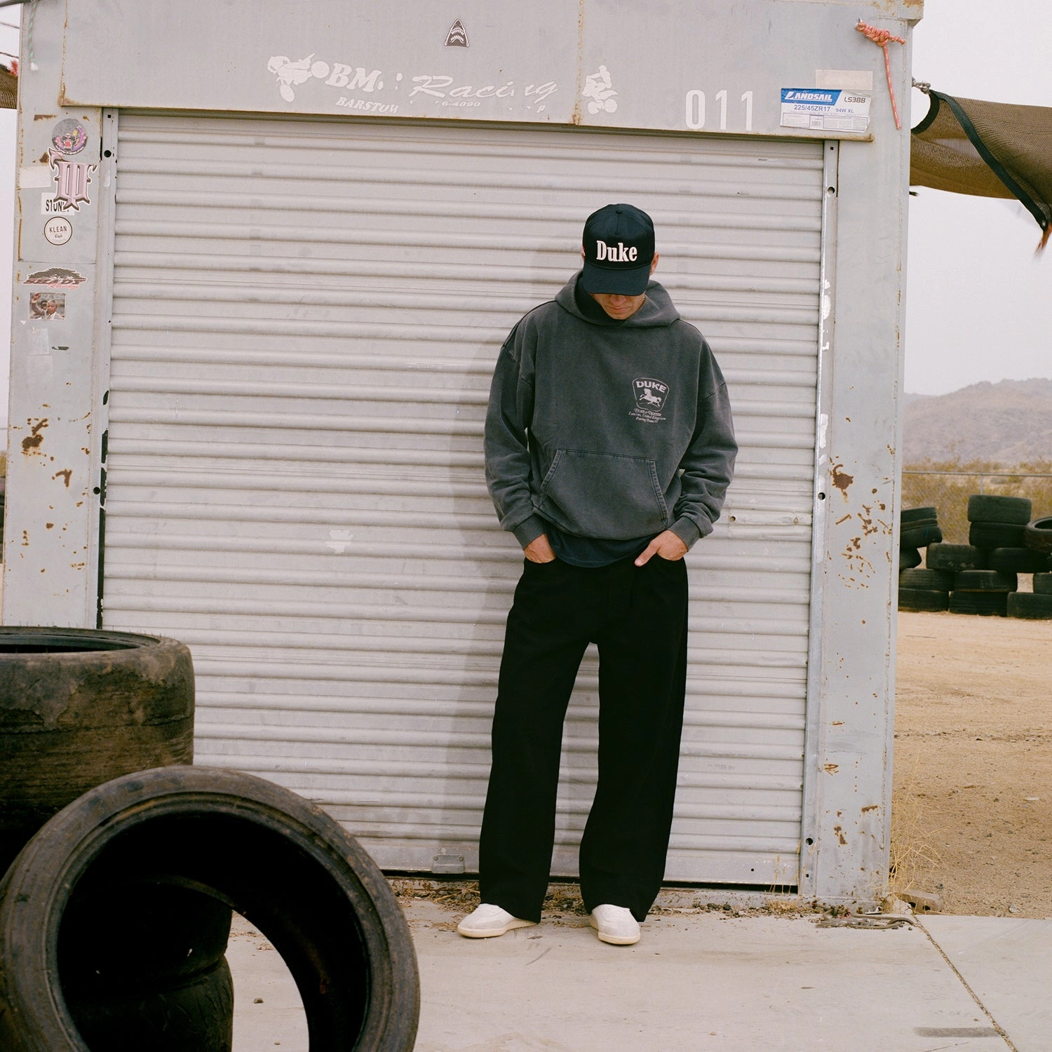 DR3 Sponsors Washed Grey Hoodie Panda like Warm Outfit