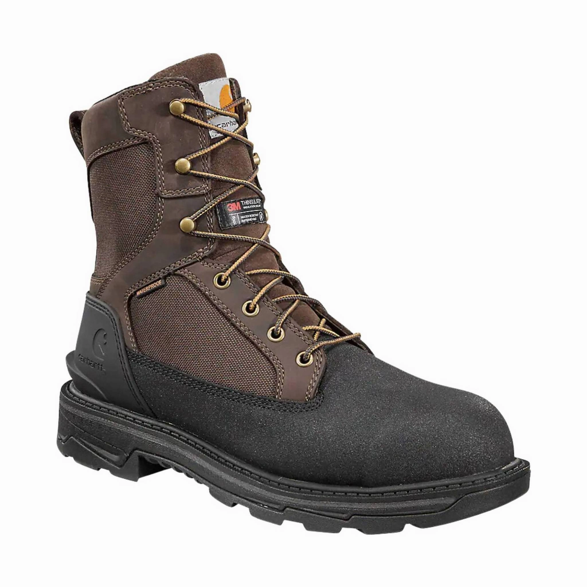 Shock Absorbing Backcountry Camper Comfort Lining Snowy Path Carhartt Men's Ironwood Waterproof Insulated 8 Inch Alloy Toe Work Boot - Brown