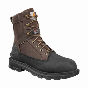 Shock Absorbing Backcountry Camper Comfort Lining Snowy Path Carhartt Men's Ironwood Waterproof Insulated 8 Inch Alloy Toe Work Boot - Brown