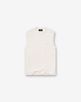 Chilly Day Comfort Slub Script Tank - Aged White