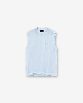 Slub Script Tank - Ice Blue Modern Twist