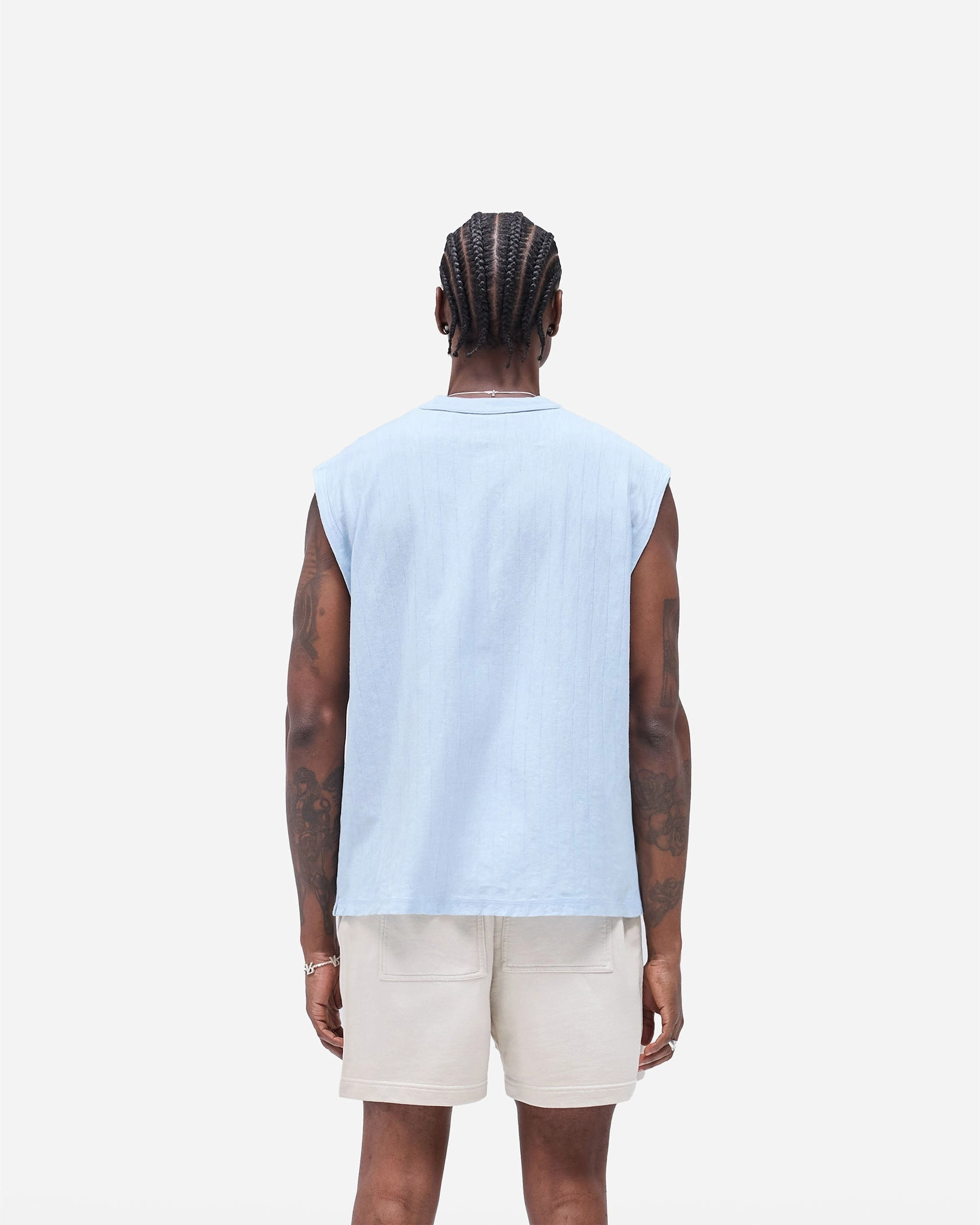Slub Script Tank - Ice Blue Everyday apparel