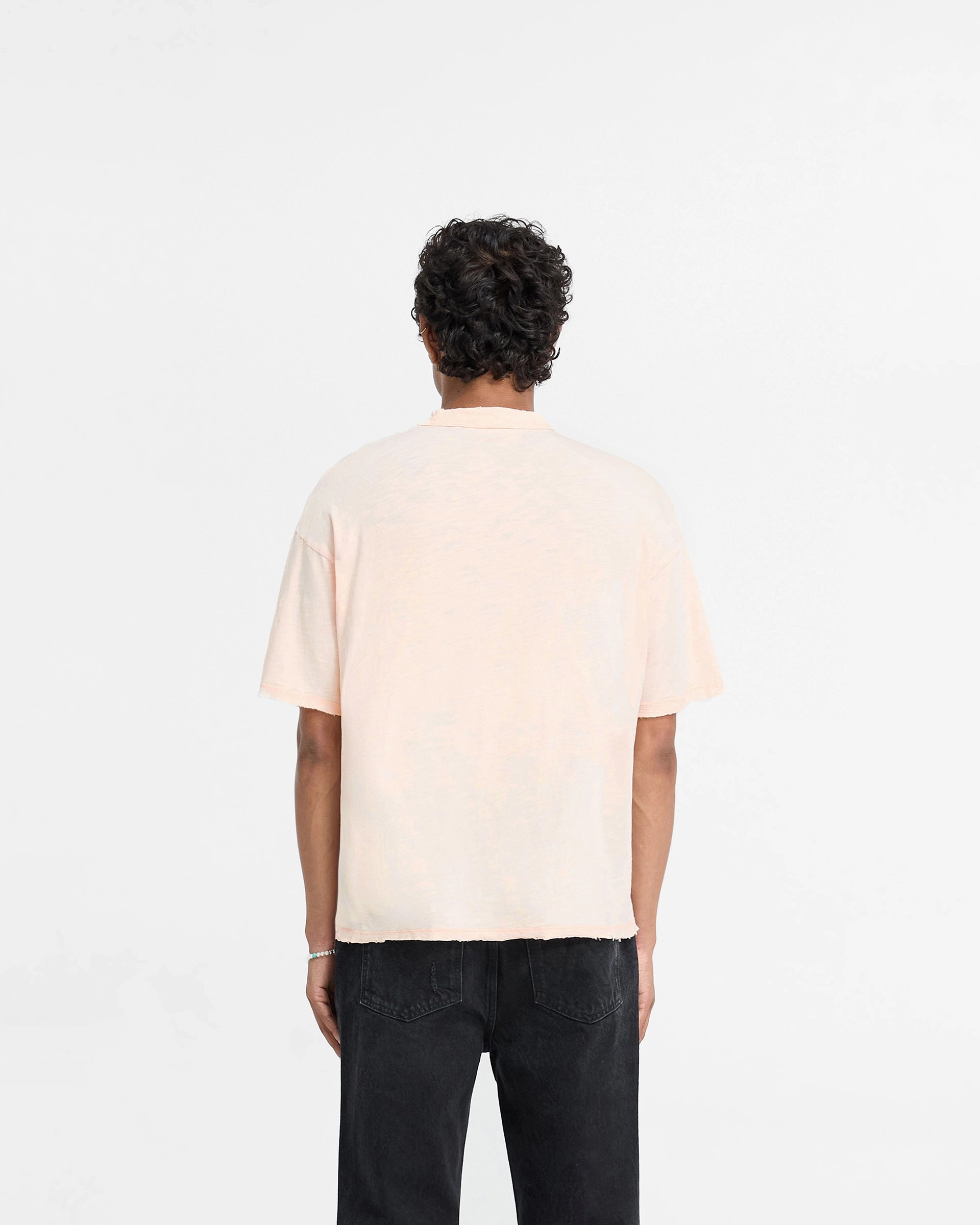 Slub T-Shirt - Washed Coral No-Shrink Fabric