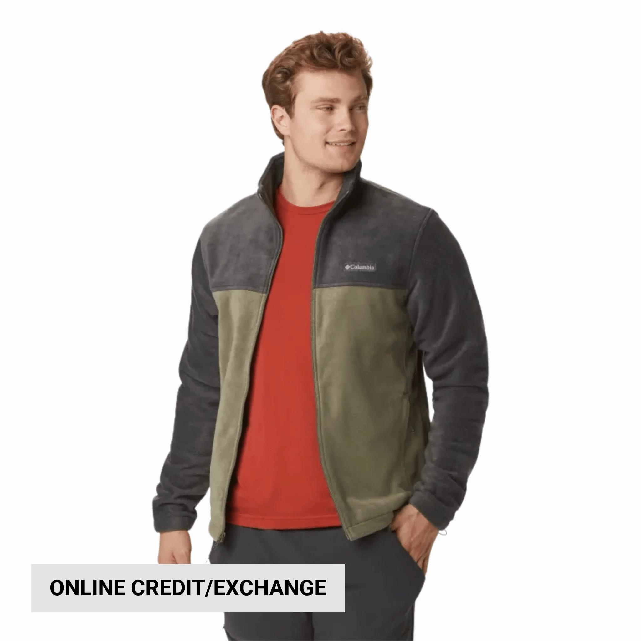 Move With Ease Streetwear Fan Minimalist Style Smart Form Columbia Men's Steens Mountain Full Zip 2.0 - Shark/Stone Green