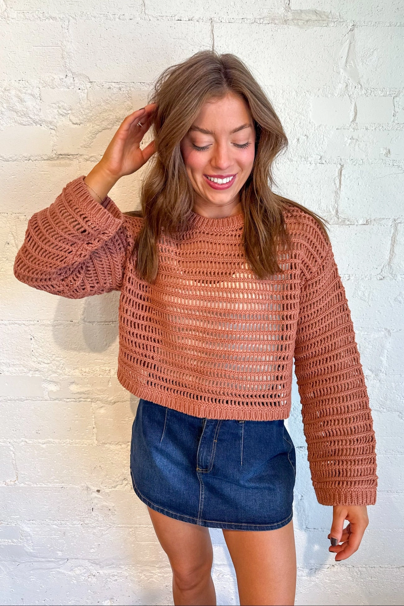 Open Weave Sweater AirflowVents Warmth Without Bulk