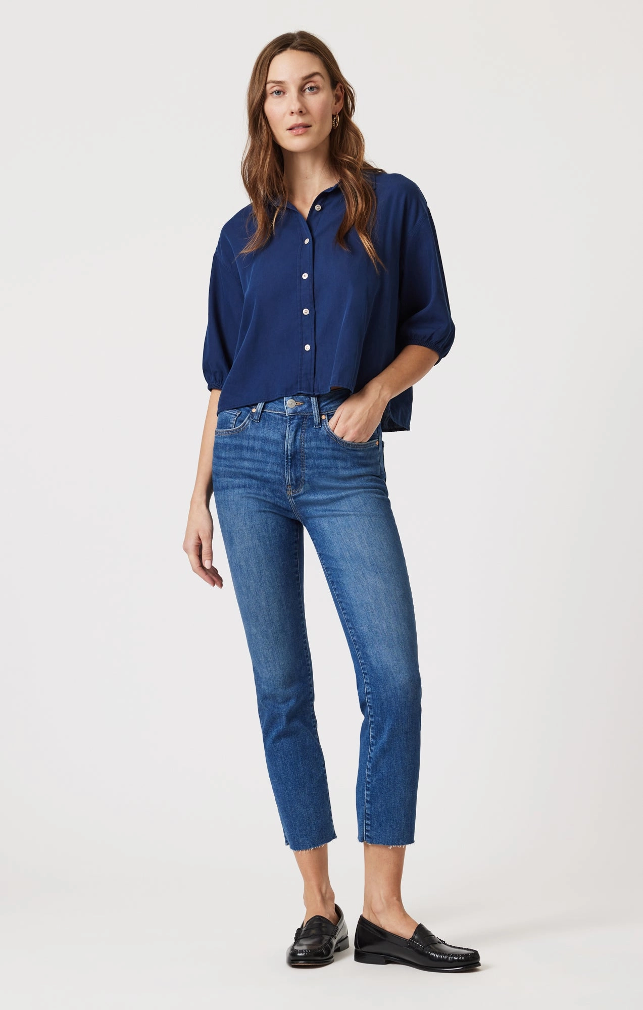 VIOLA STRAIGHT LEG IN MID BRUSHED FLEX BLUE Couple Look Athlete Fit Festival Outfit