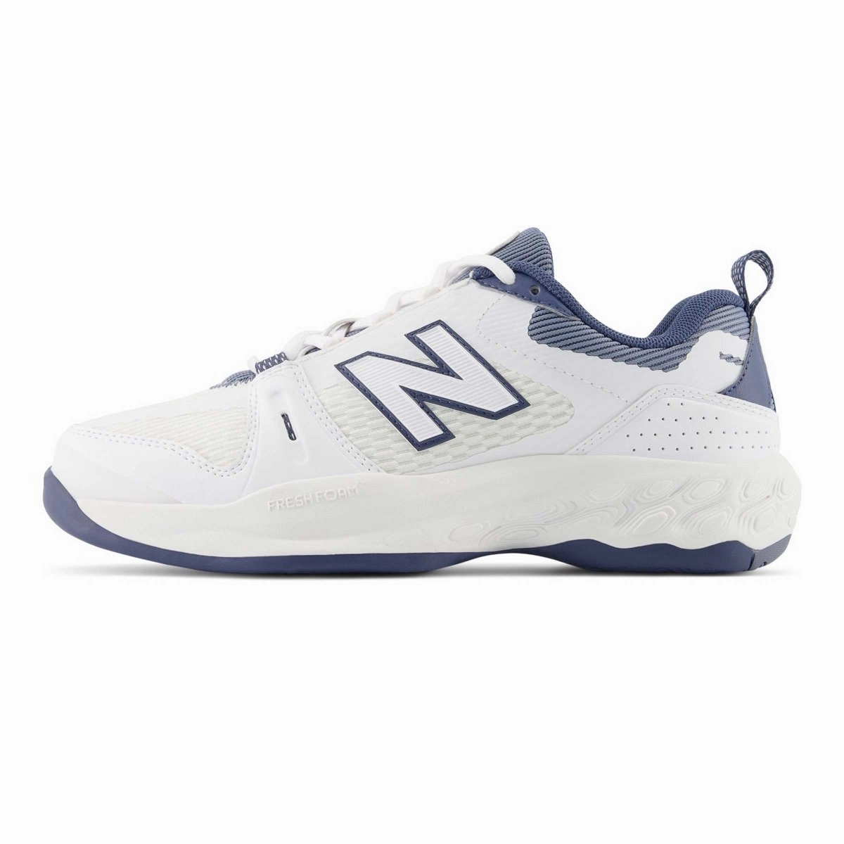 New Balance Women's Fresh Foam X WC1007WT White/Sea Salt/Blue Low Profile Collar Padding