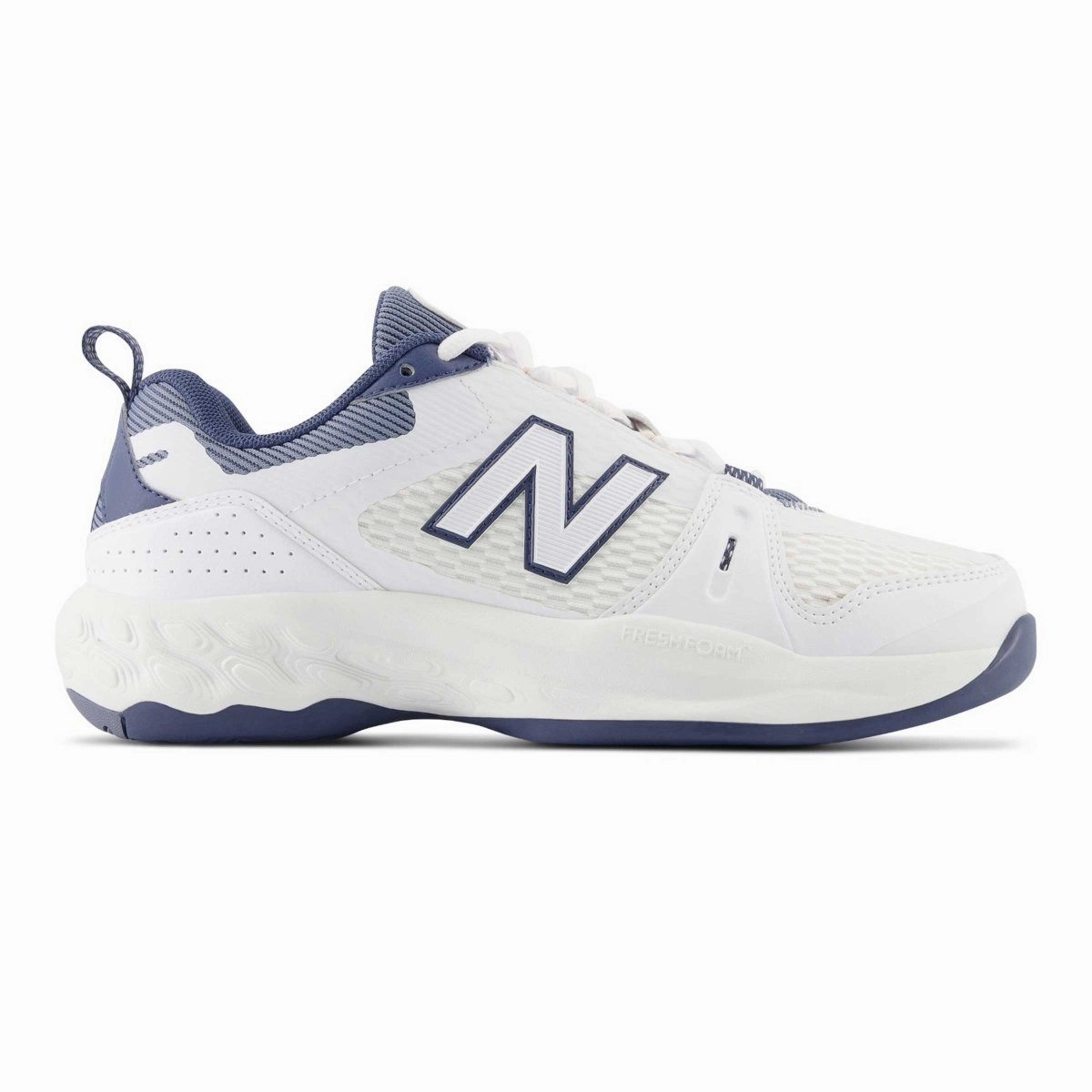 Shock Absorbing Technology Aerated Insole New Balance Women's Fresh Foam X WC1007WT White/Sea Salt/Blue