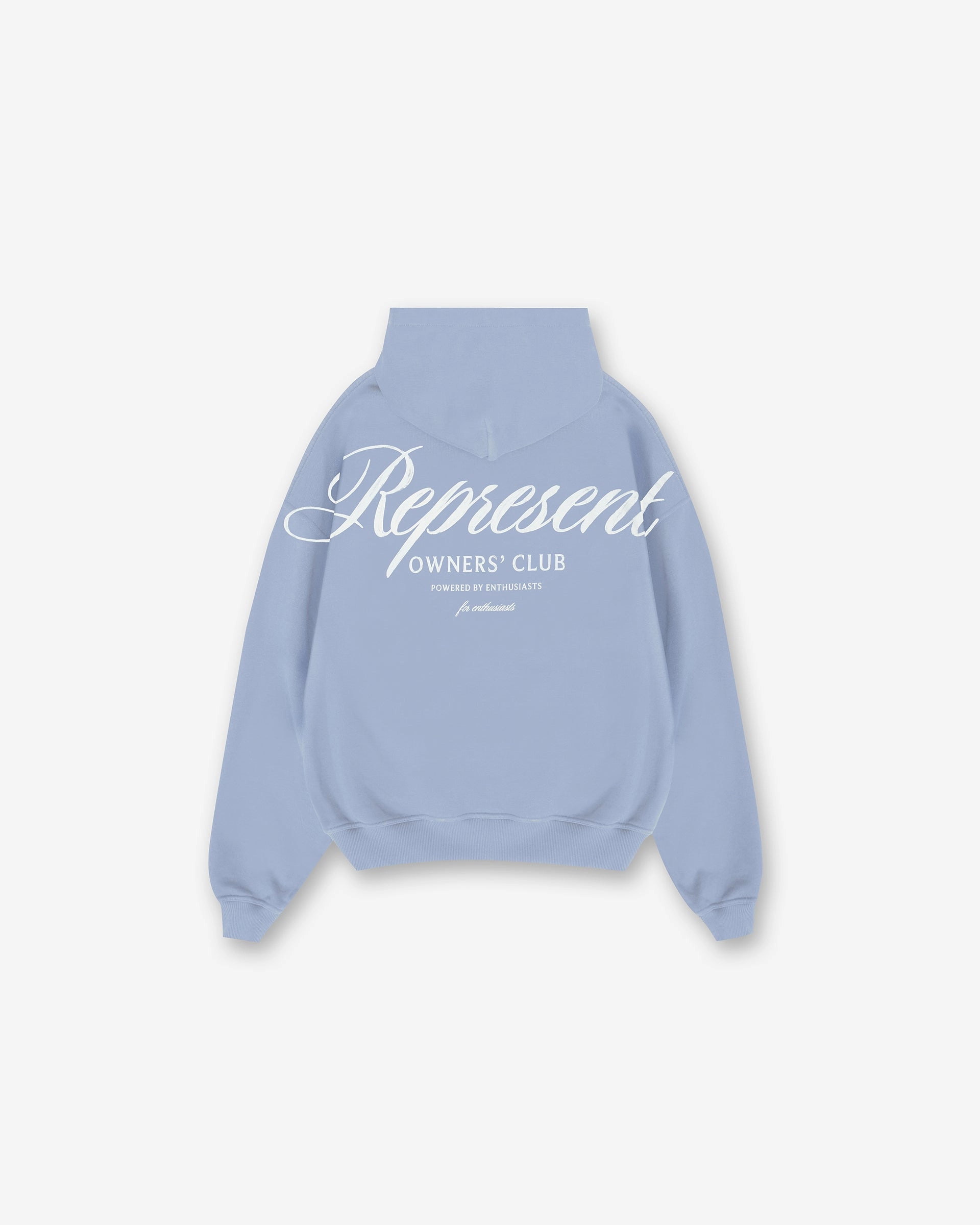 Breathable Layer Design Represent Owners Club Script Hoodie - Dusty Blue