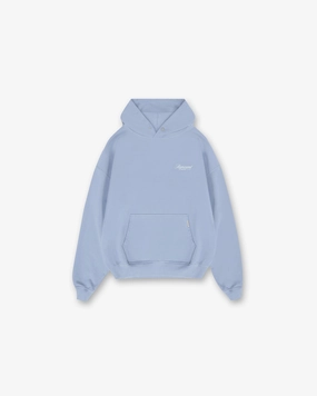 Water-resistant Represent Owners Club Script Hoodie - Dusty Blue
