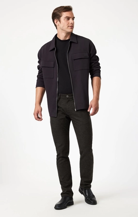 JAKE SLIM LEG IN BROWN HERRINGBONE Comfy Essentials Wear Cozy Movement