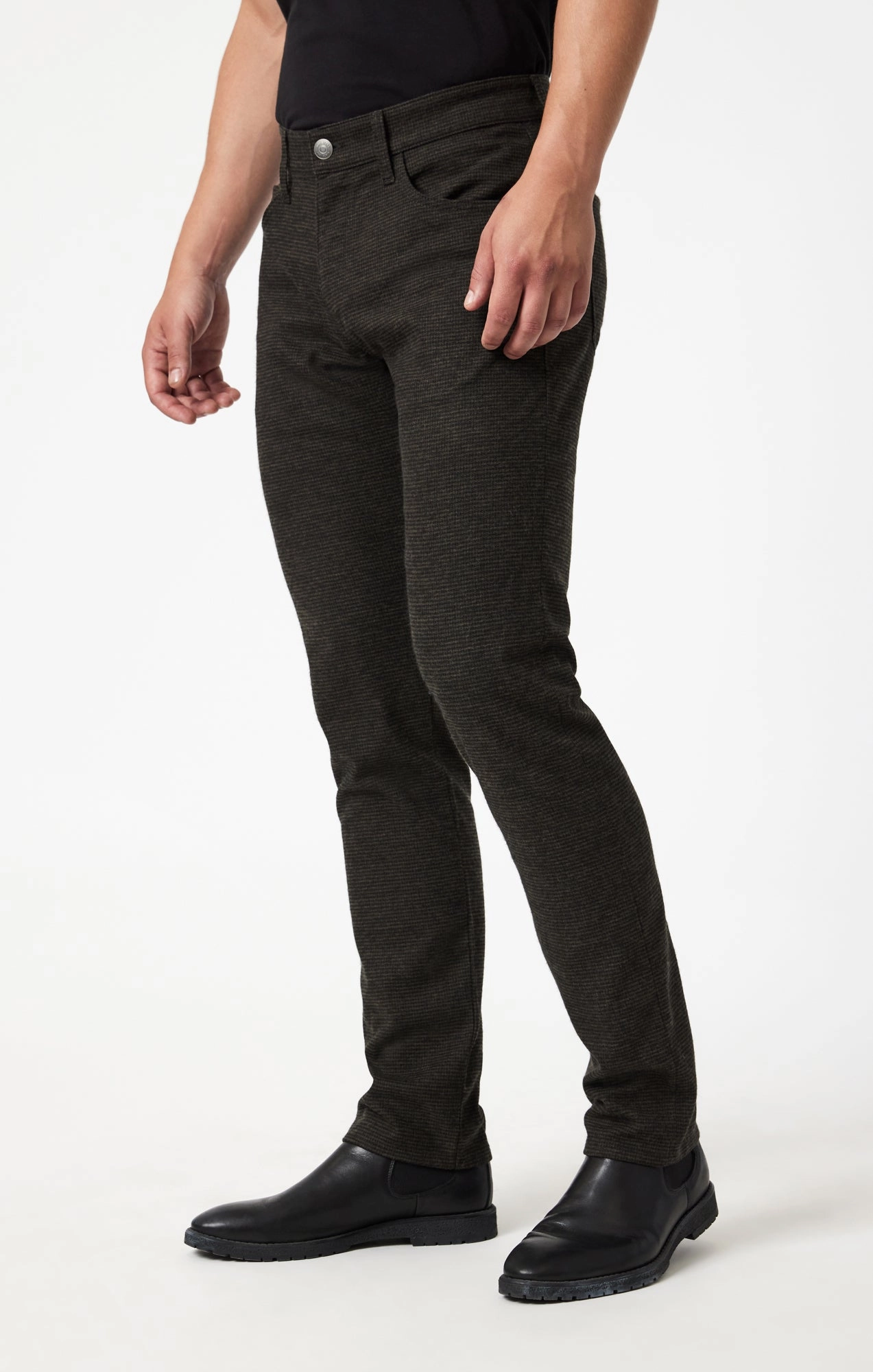 Casual Layer Fit JAKE SLIM LEG IN BROWN HERRINGBONE