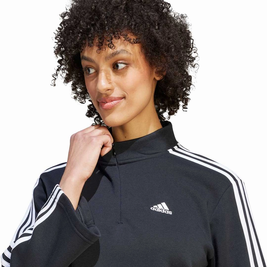 Changeable Style adidas - Women's Essentials 3-Stripes Fleece Quarter Zip Sweatshirt (HZ5750)