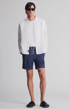 CLINT JOGGER SHORTS IN NAVY CHAMBRAY WaterResistantFinish Non Irritating Tagless