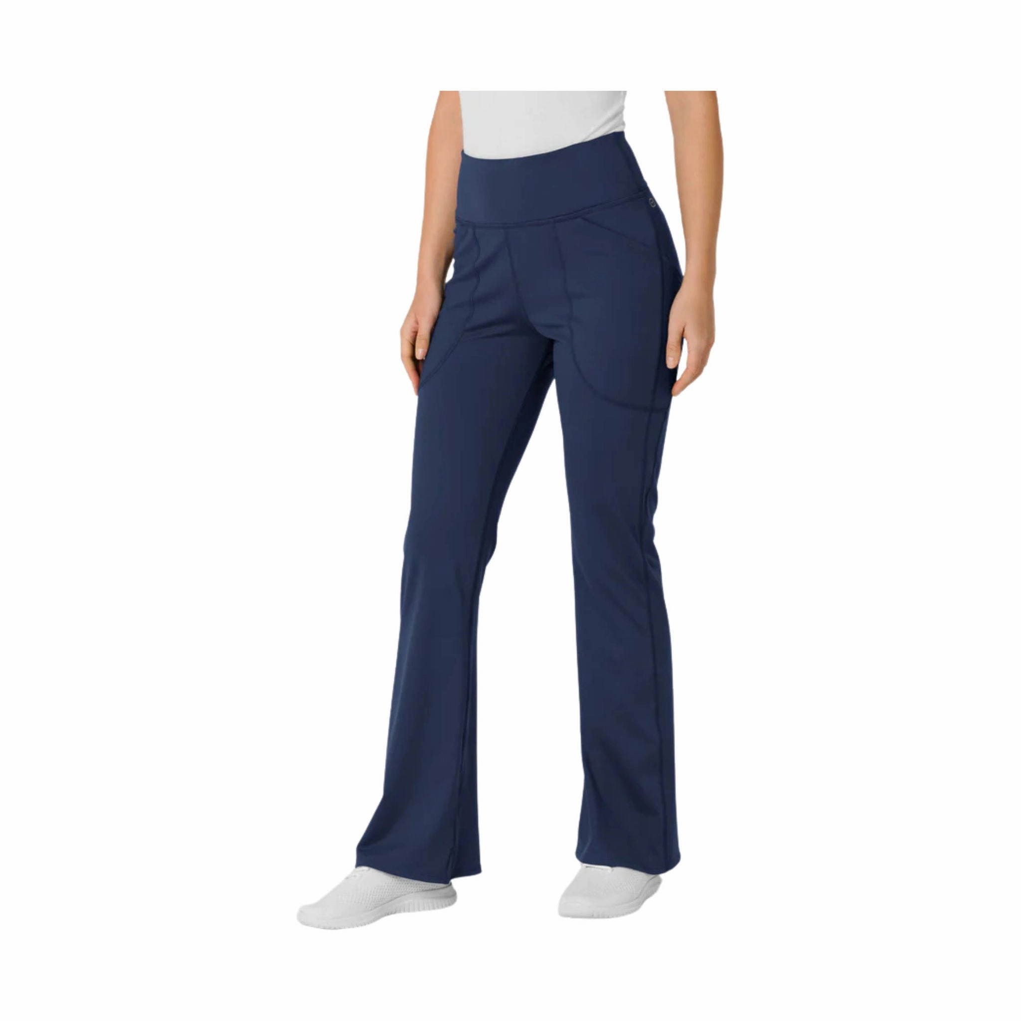 Urban appeal Wink Women's Knit Flare Yoga Scrub Pant - Navy