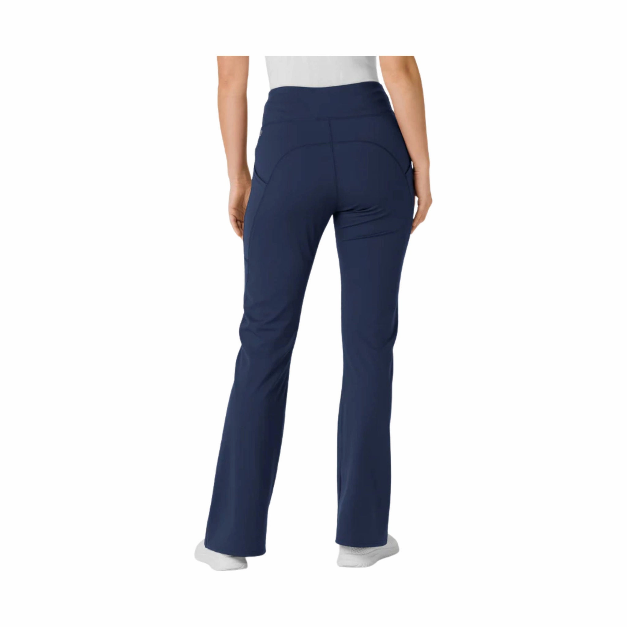 Casual Flex Wink Women's Knit Flare Yoga Scrub Pant - Navy