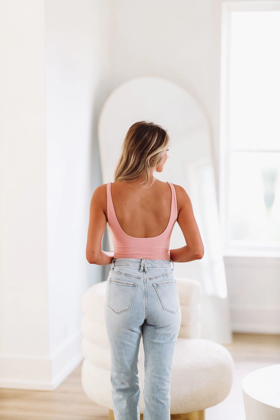 Snatched Tank Bodysuit - Rose FlexibleNeckline ErgonomicShape