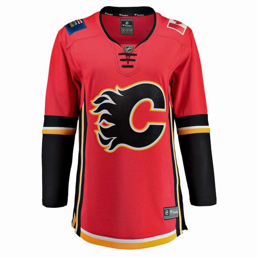 Fanatics - Women's Calgary Flames Alt Breakaway Jersey (879W CALX 2C BWX) TemperatureRegulating Fabric HybridLayerCompatibility