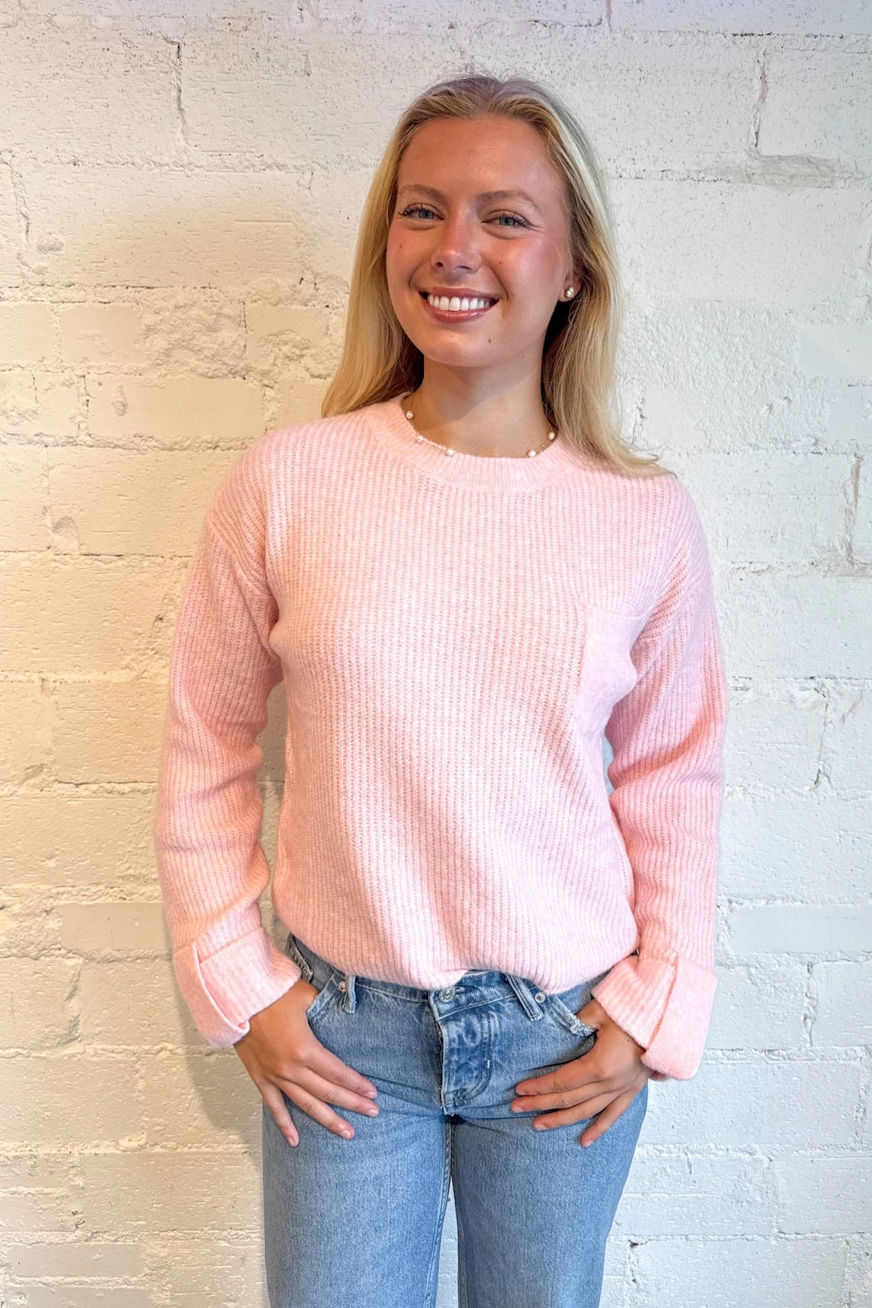 Minimalist Aesthetic Breathable mesh lining Soft Petal Sweater