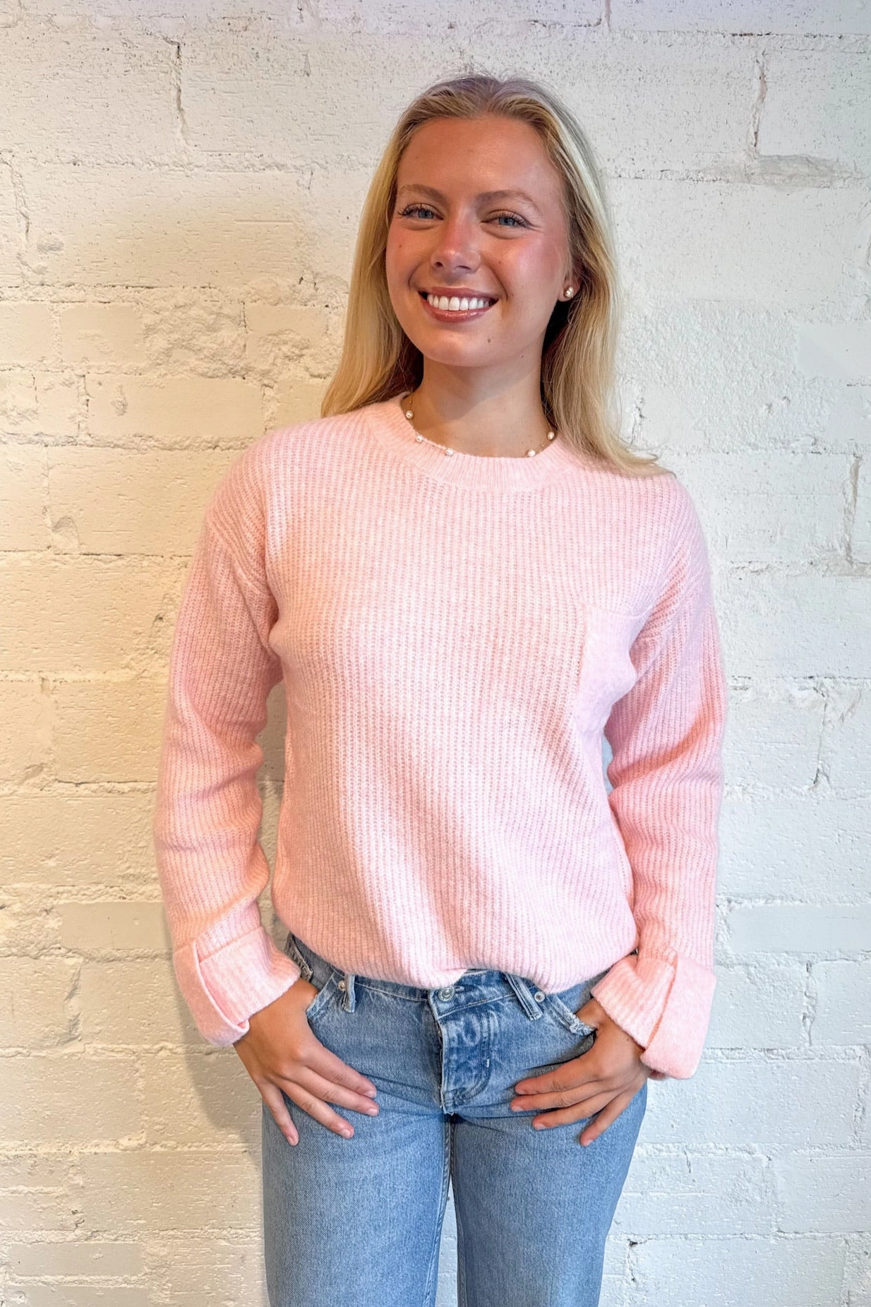 Breathable Knit Fabric Soft Petal Sweater