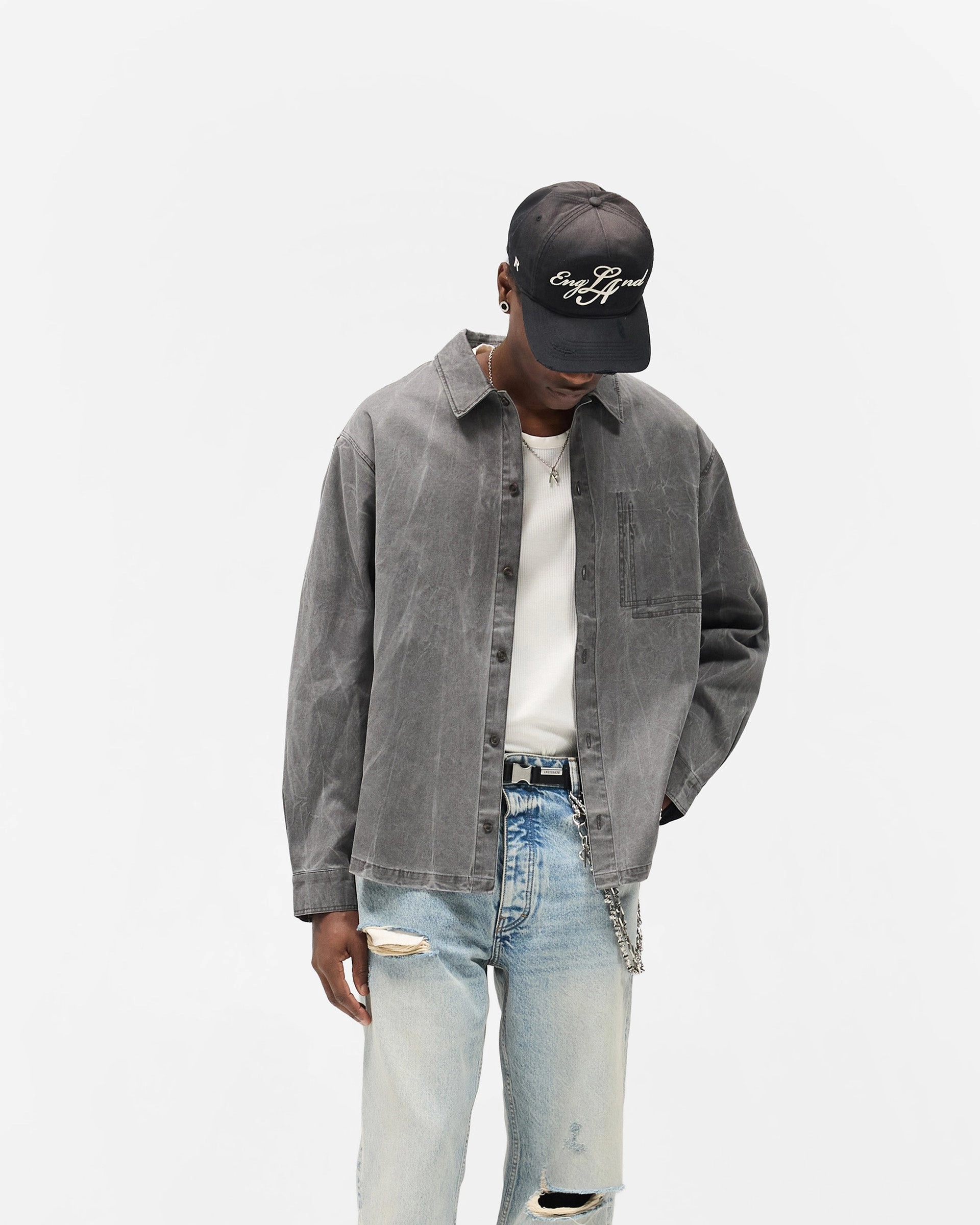 Washed Cotton Shirt - Jet Black Active Layering