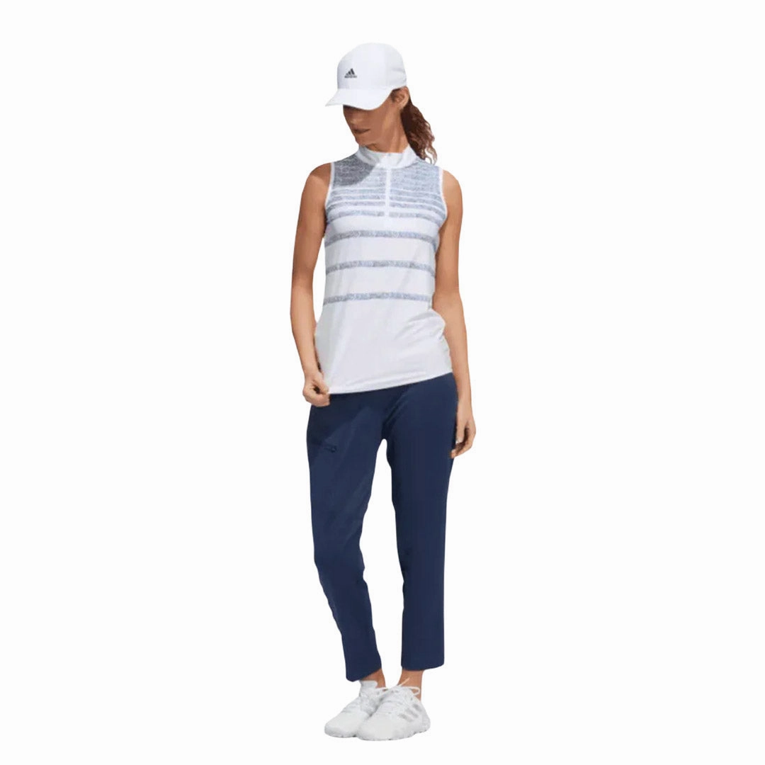 Versatile Fit Layer Evening Out adidas - Women's Herringbone Stripe Sleeveless Polo (HG6966)