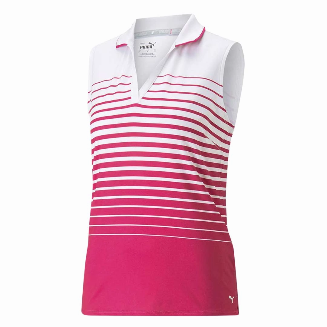 Puma - Women's MATTR Sleeveless Stripe Polo (537496 04) Shock Absorbent Padding