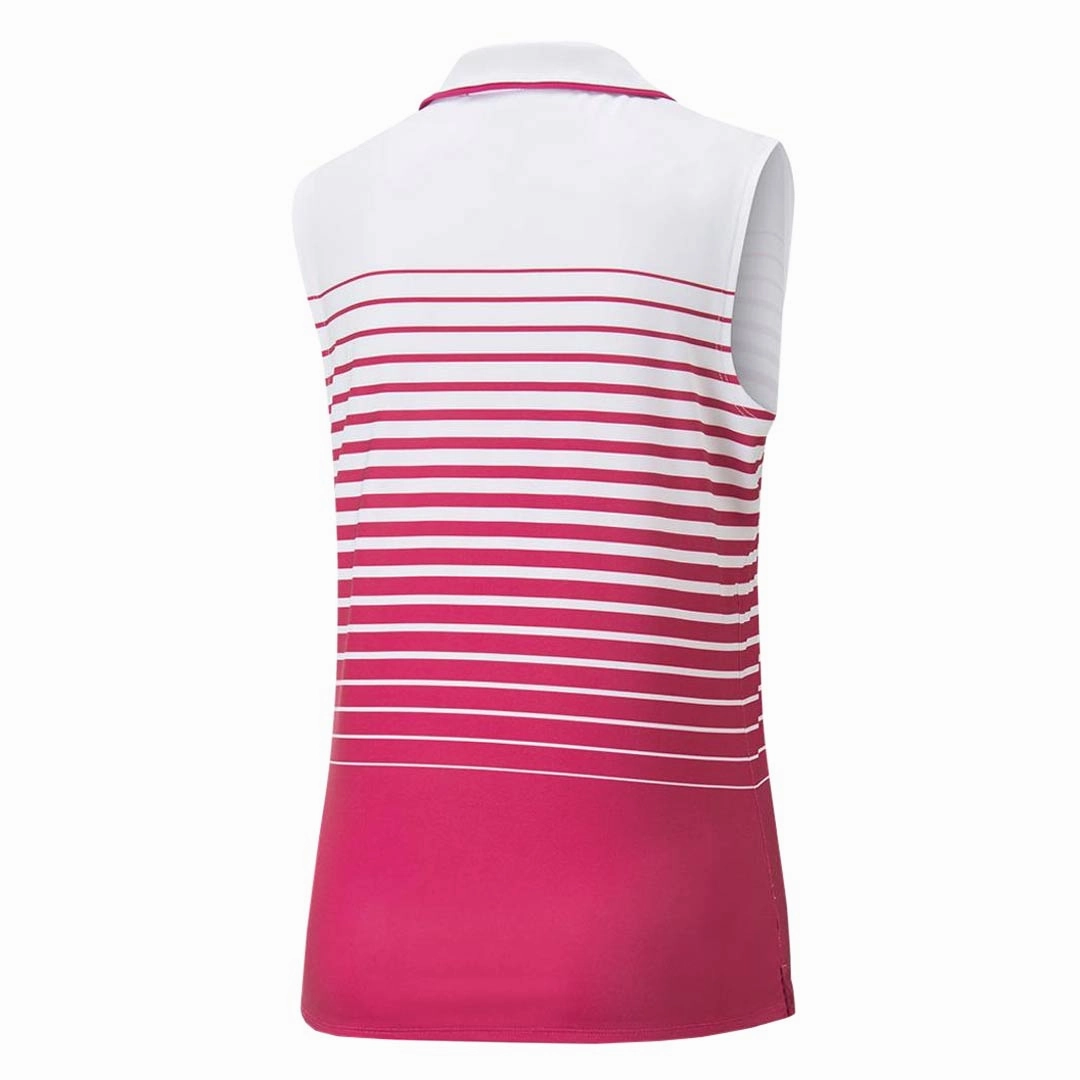 Laser Cut Airflow Vents Puma - Women's MATTR Sleeveless Stripe Polo (537496 04)