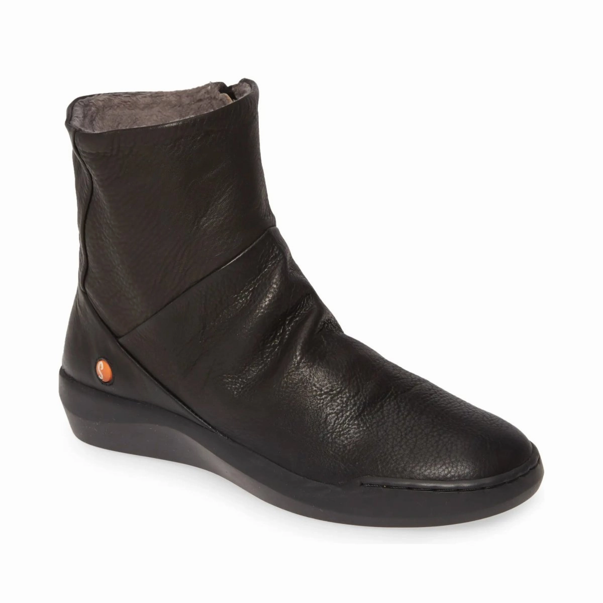 Softinos by Bos & Co Women's Bler550SOF Black Smooth Leather Easy Entry Eco Material Hiking Trails