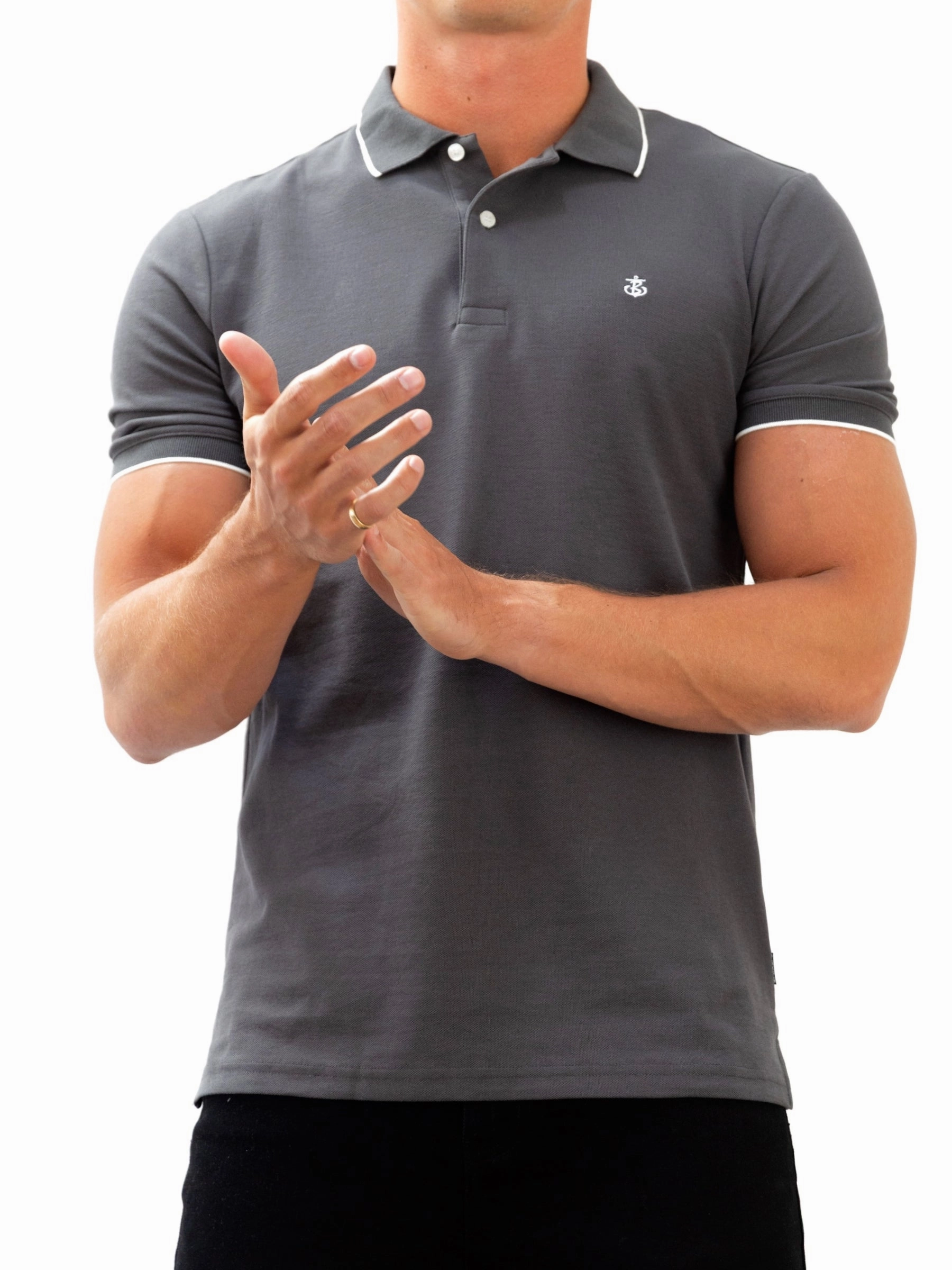 Wardrobe Staple Sonoma Polo Shirt - Charcoal
