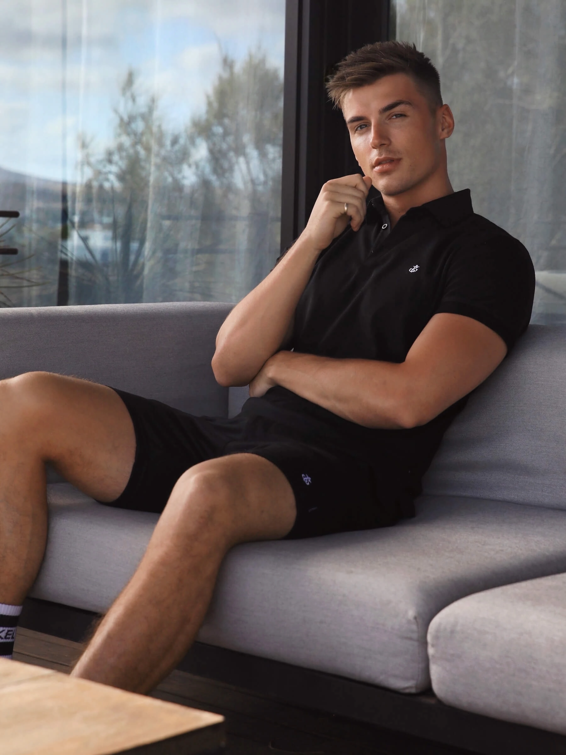 Modern Fit Brunch Outfit Sorrento Polo Shirt - Black