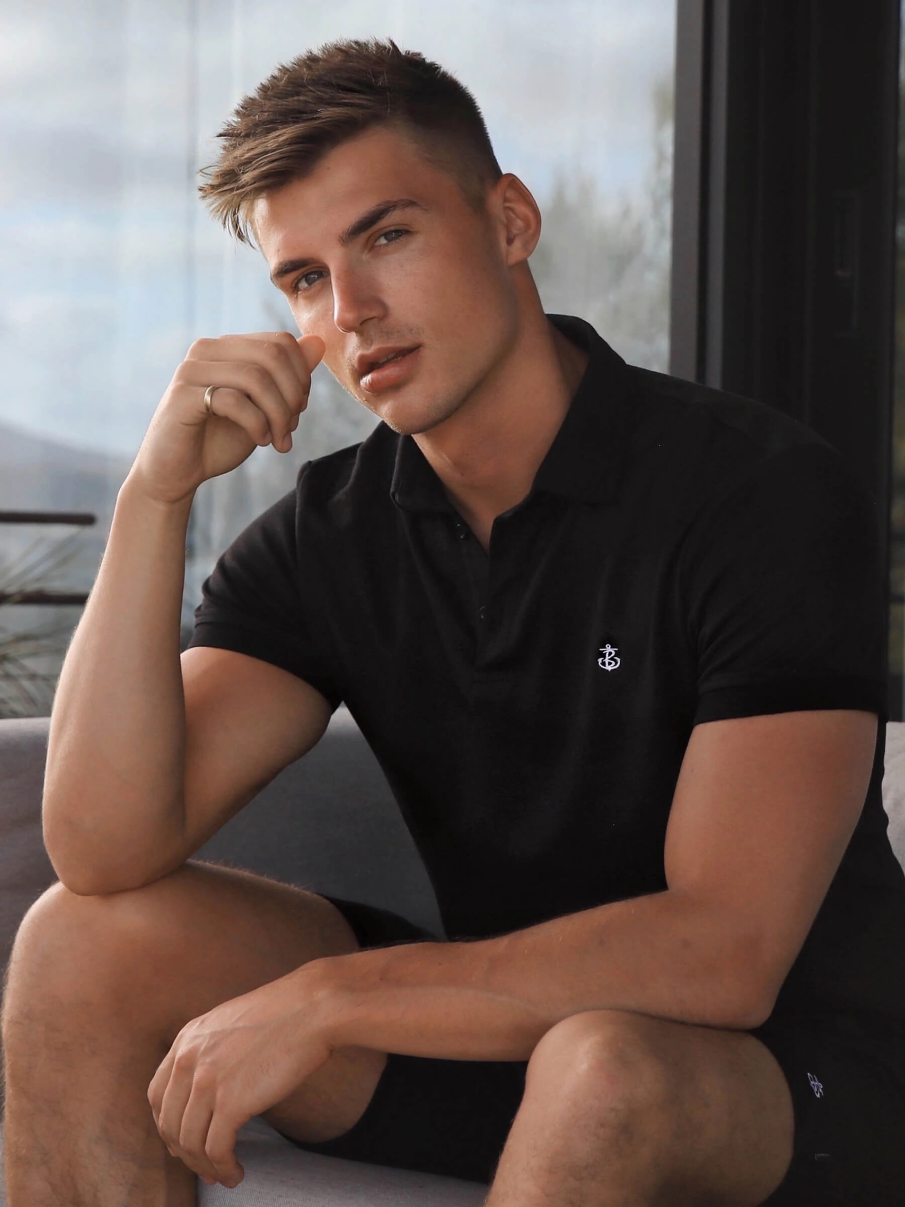 Summer Vibes Durable Thread Construction Sorrento Polo Shirt - Black
