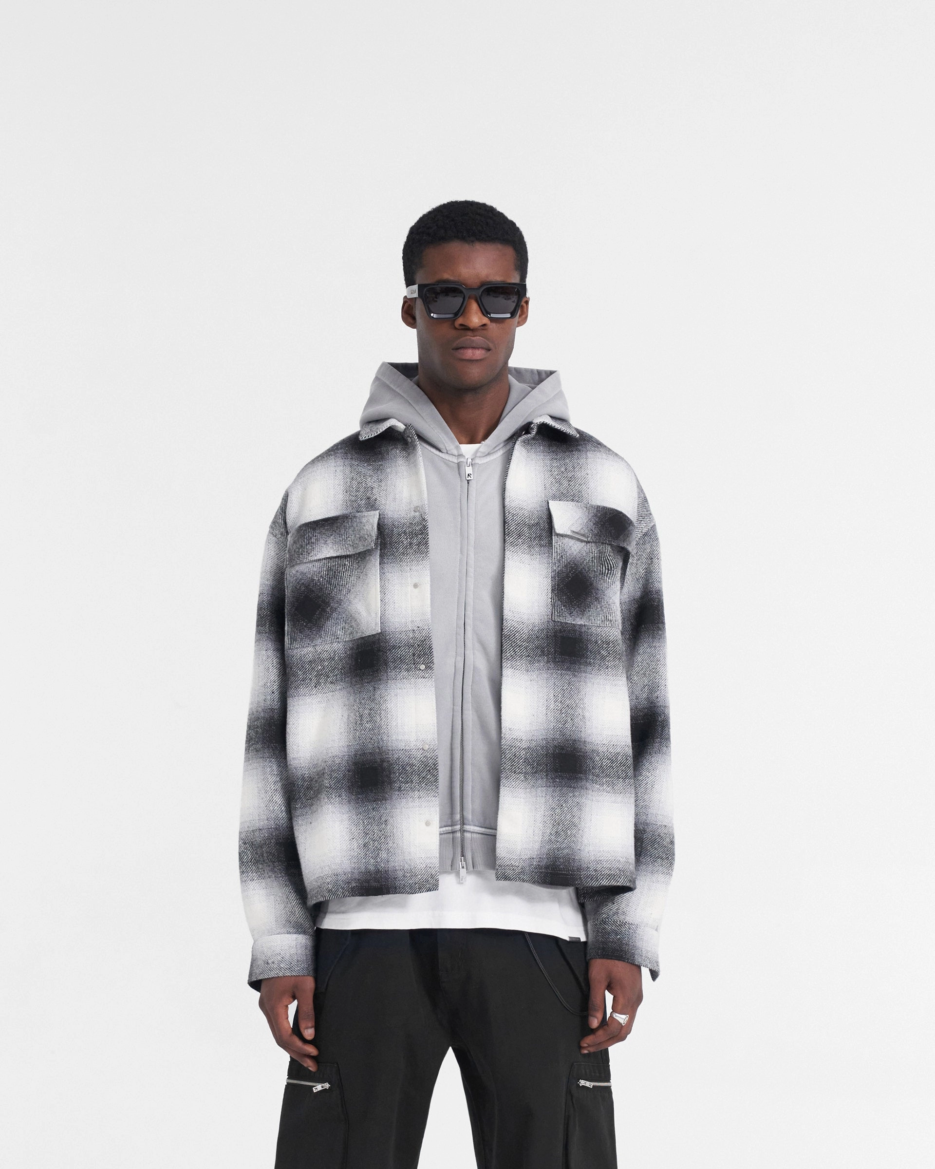 Spirits Of Summer Flannel Shirt - Black White Seasonal Trend