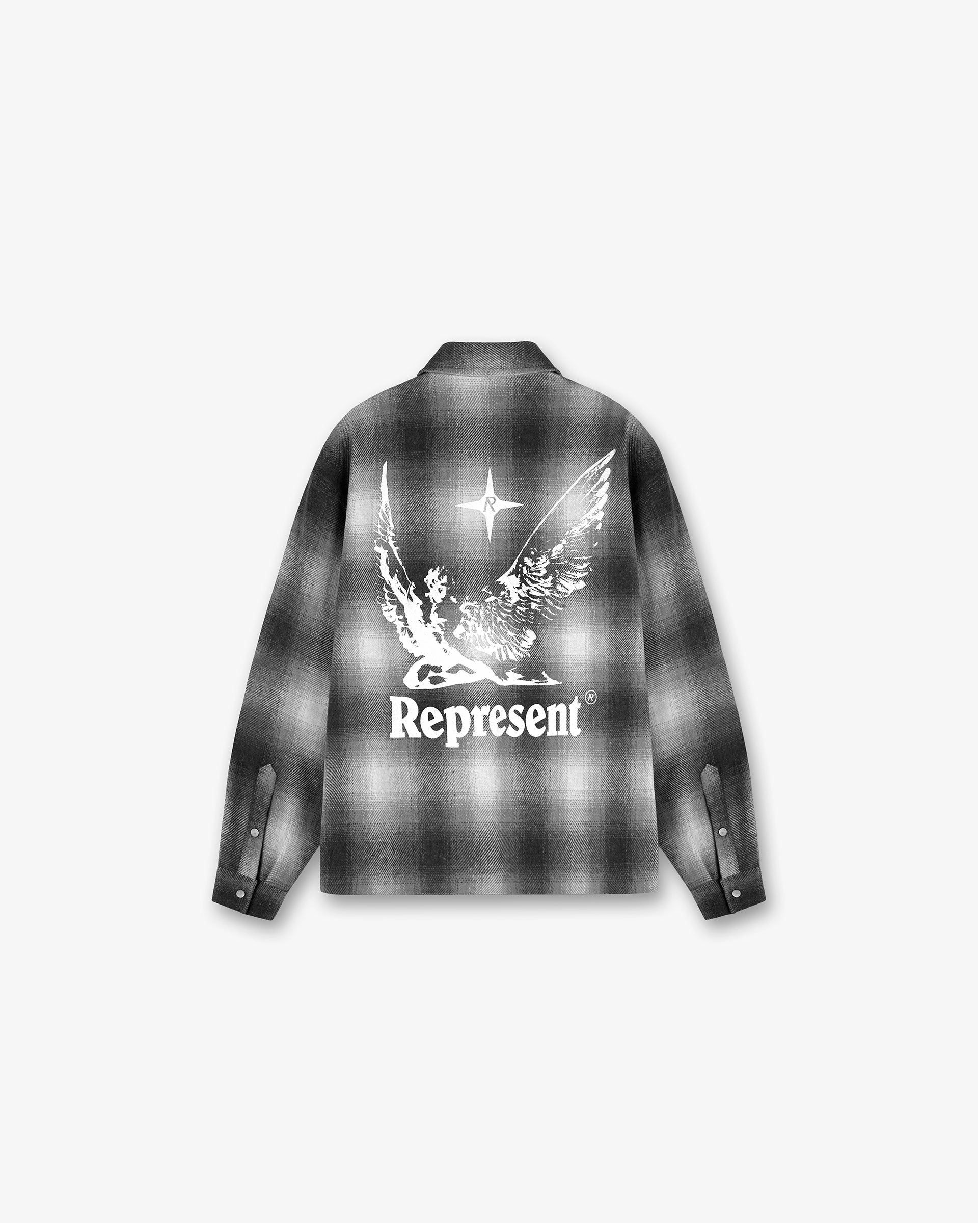 high-low hem Active Fit Spirits Of Summer Flannel Shirt - Black White