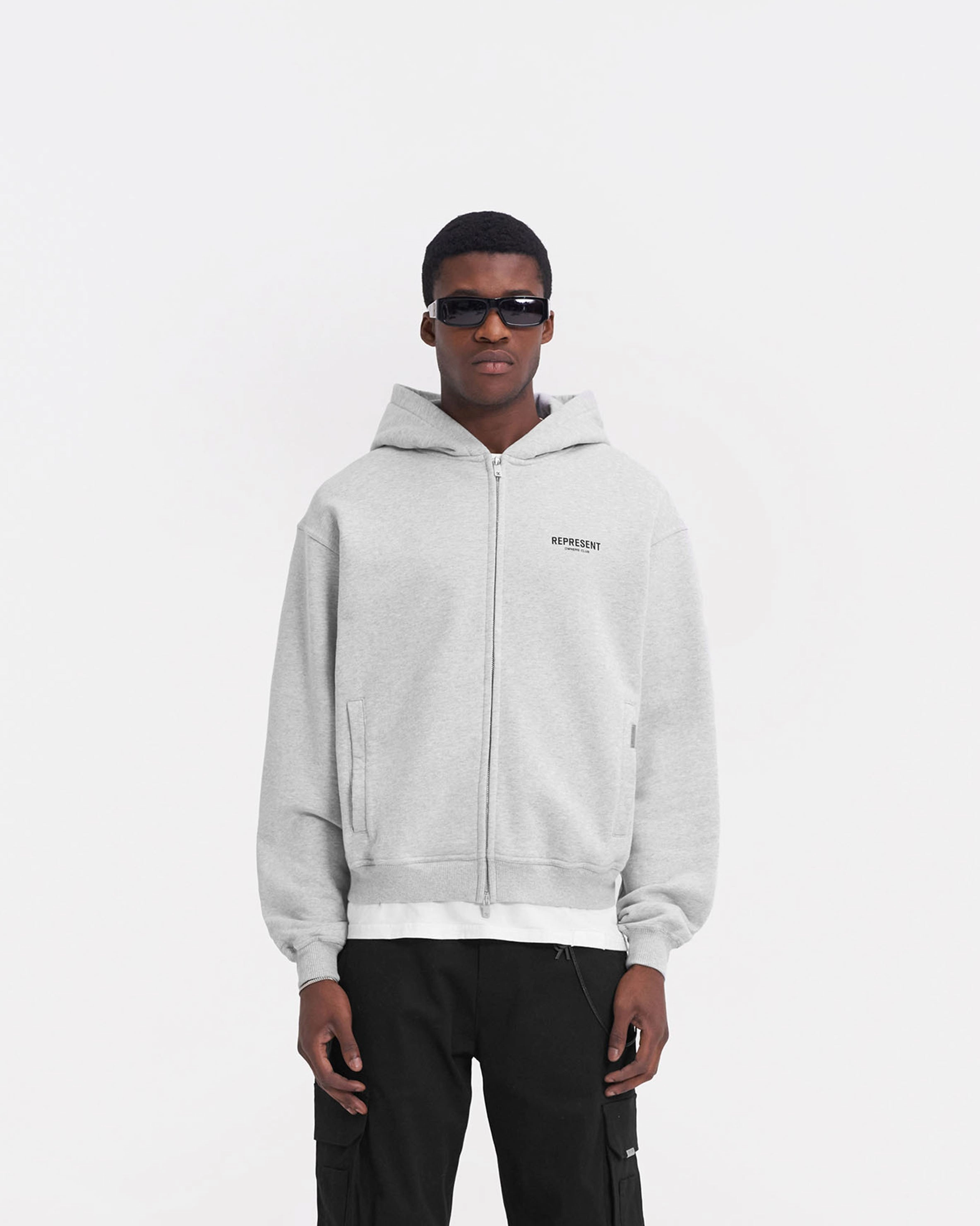 Errand Ready Self expression Represent Owners Club Zip Hoodie - Ash Grey
