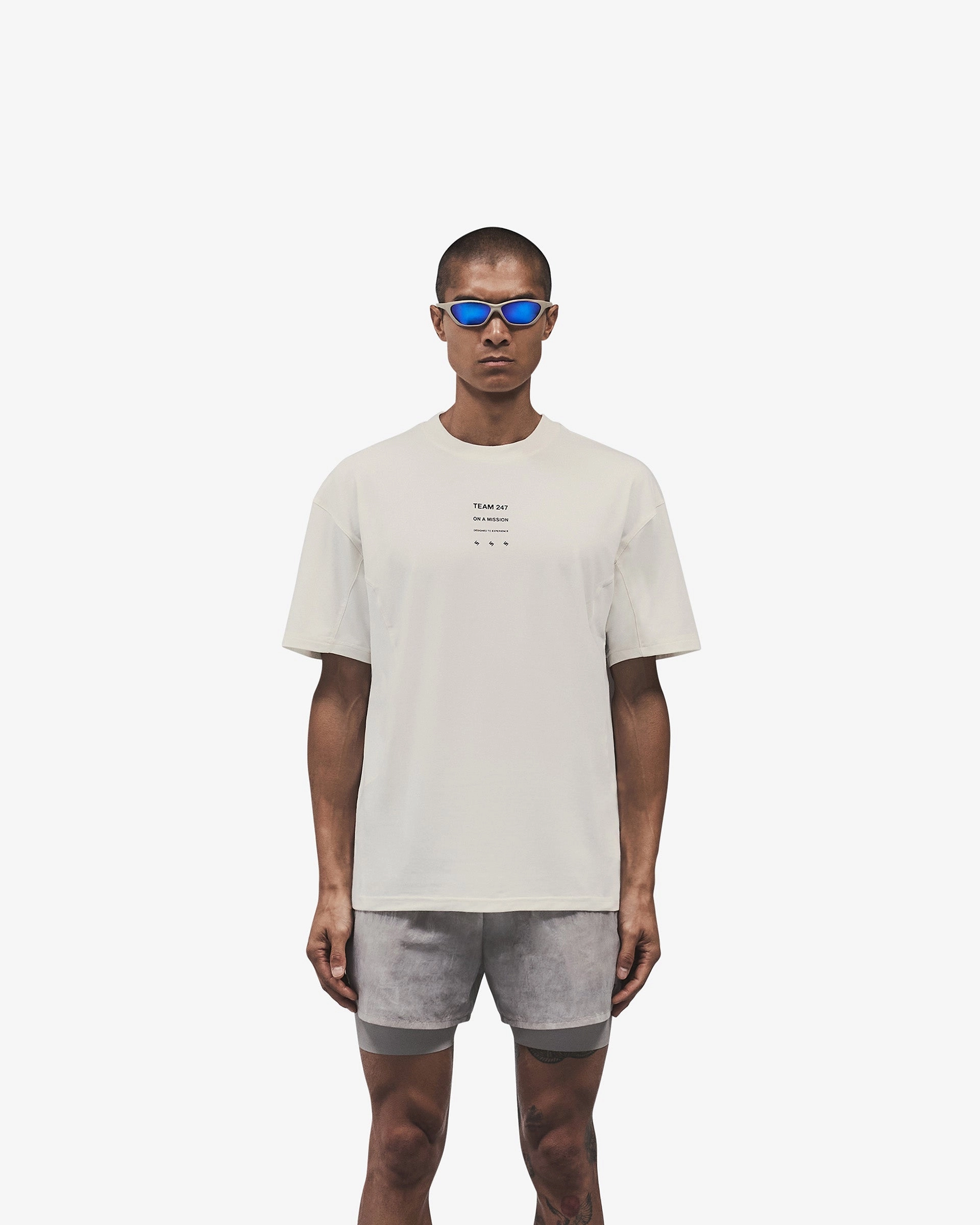 247 Uprising Oversized T-Shirt - Flat White Ultra Soft Texture coordinate with other items