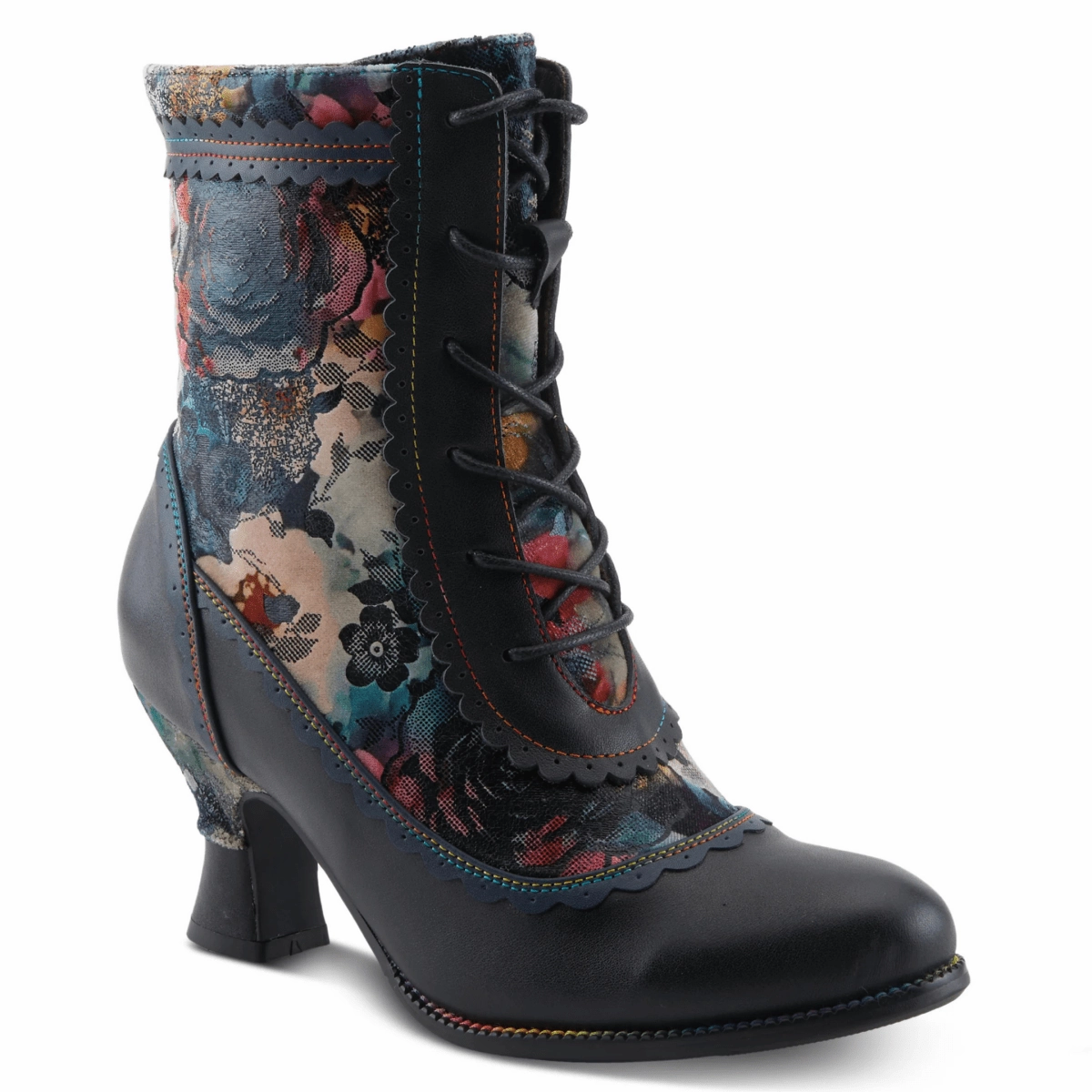 Spring Step Women's L??Artiste Bewitch-Prit Navy/Multicolor mom style Comfortable Padding