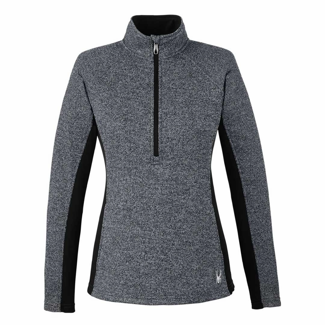 Eco Friendly Padding Urban Fit Look Spyder - Women's Constant 1/2 Zip Pullover Sweater (S16562 BKH-BK)