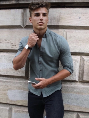 Timeless Comfort Bold Statement Anderson Long Sleeve Shirt - Safari Green