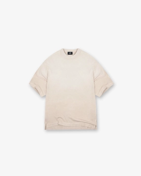 Stepped Hem T-Shirt - Oat Flexible Comfort