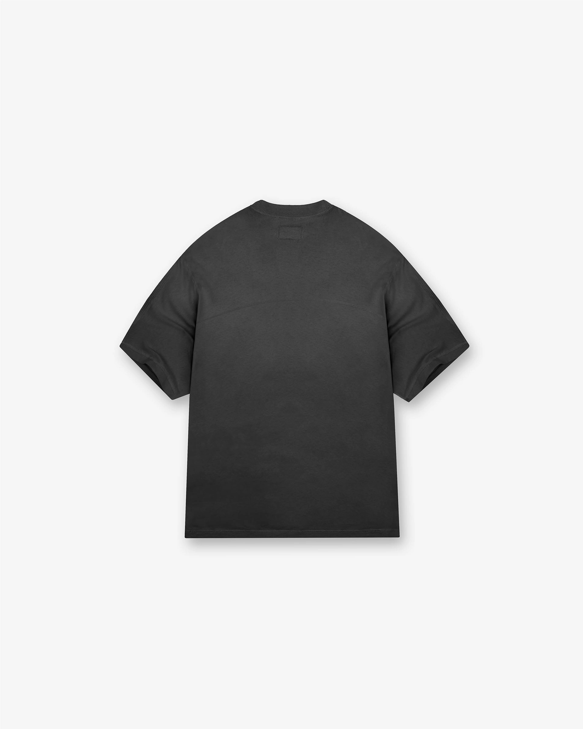 Non Toxic Printing Stepped Hem T-Shirt - Stained Black