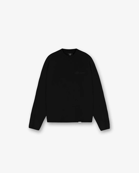 Waffle Long Sleeve T-Shirt - Black Outdoor Essentials Movie Night